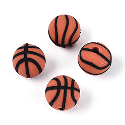 Коралловый Бусины из полимерной глины , баскетбол, коралл, 8 мм, отверстие : 1.8~2 мм