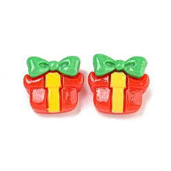 Box Рождественская тема, непрозрачная смола, декодированные кабошоны, подарочная коробка, 12.5x13.5x6 мм