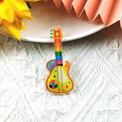 Musical Instruments Большие подвески на акриловых музыкальных инструментах с красочным принтом, гитар, 55x23 мм