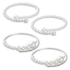 (52) Непрозрачная лаванда 4 шт. 2 стили браслеты-манжеты из сплава смолы для женщин, круглые, разноцветные, внутренний диаметр: 1-7/8~2-1/4 дюйм (4.9~5.6 см), 2 шт / стиль