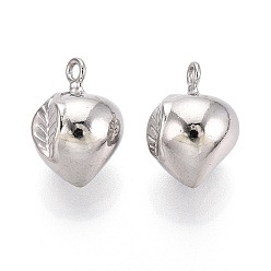 Нержавеющая Сталь Цвет 304 прелести нержавеющей стали, анти-тускнение, персиковое очарование, цвет нержавеющей стали, 14.5x10x9.5 мм, отверстие : 1.5 мм