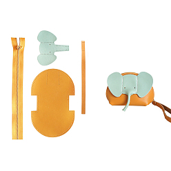 Золотистый Набор для кошелька-молнии в виде слона своими руками, включая материалы для сумок из коровьей кожи, золотые, 130x90 мм