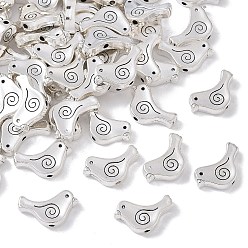 Античное Серебро Сплавочные овальные бусины тибетского стиля , птица, без кадмия и без свинца, античное серебро, 9x15x2.5 мм, отверстие : 1.5 мм