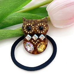 Седло Коричневый Резинки для волос из ацетата целлюлозы, аксессуары для волос для женщин и девочек, седло коричневый, 48 мм