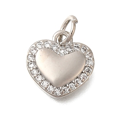 Платина Латунь с микропокрытием, без свинца и без кадмия, долговечный, сердце, платина, 11.5x11x2.5 мм, отверстие : 3.5 мм