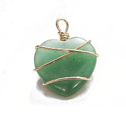 Зеленый Авантюрин Естественный зеленый авантюрин подвески, сердце прелести, 20 мм