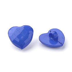Mixed Color Acrylic Shank Buttons, Heart, Mixed Color, 13.5x14x7.5mm, Hole: 3mm