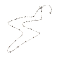 Stainless Steel Color 304 Stainless Steel Satellite Chains Necklace, Stainless Steel Color, 18-1/8(46cm), 3mm