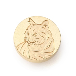 Cat Shape Золотистый тон сургучной печати, латунные головки штампов, для сургучной печати, серия домашних животных, форма кошки, 25x14 мм, отверстие : 7 мм