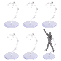 Белый Пластиковая модель поддерживает, шестиугольная подставка для демонстрации модели, демонстрация фигурок, белые, 7.85x8.6x15 см