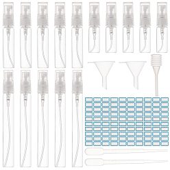 White Perfume Dispensing Kits, including Mini Refillable Glass Spray Bottles, Plastic Spring Trasfer Pipettes & Funnels, Label Paster, Mixed Color, Bottle: 1.4x6~11.8cm