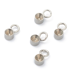 Нержавеющая Сталь Цвет Устойчивы к потускнению 202 подвески из нержавеющей стали со стразами, для заостренного горного хрусталя, плоско-круглые, цвет нержавеющей стали, 6x3x2 мм, отверстие : 1.8 мм, пригодный для стразов 2 мм