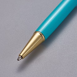 Turquoise Creative Empty Tube Ballpoint Pens, with Black Ink Pen Refill Inside, for DIY Glitter Epoxy Resin Crystal Ballpoint Pen Herbarium Pen Making, Golden, Turquoise, 140x10mm