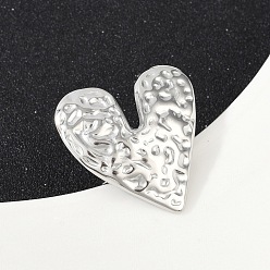 Нержавеющая Сталь Цвет 304 из нержавеющей стали манжеты кольца, сердце, цвет нержавеющей стали, 31x33 мм, внутренний диаметр: 17 мм