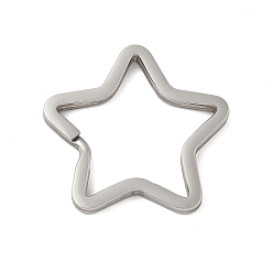 Нержавеющая Сталь Цвет 304 брелоки из нержавеющей стали сплит, звезда, цвет нержавеющей стали, 33x35x3 мм, отверстие : 28.5x29.5 мм