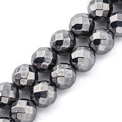 Терагерцовый камень Синтетические терагерцовые бусины из камня, граненые, круглые, 11.5~12 мм, отверстие : 1 мм, около 33 шт / нитка, 15.35'' (39 см)