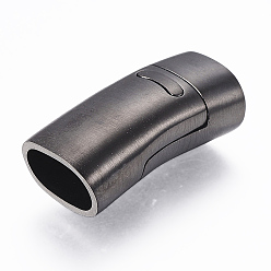 Черный Цвет Металла 304 магнитные застежки из нержавеющей стали с клеевыми концами, прямоугольные, металлический черный , 27x13x9 мм, отверстие : 7x11 мм