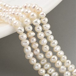 Antique White Natural Cultured Freshwater Pearl Beads Strands, Potato, Antique White, 3.2~3.6mm, Hole: 0.5mm, about 63~70pcs/strand, 7.68~7.87 inch(19.5~20cm)
