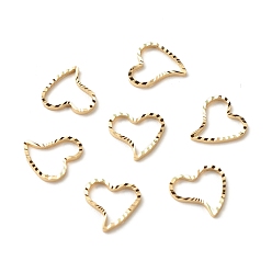 Real 24K Gold Plated Brass Linking Rings, Long-Lasting Plated, Cadmium Free & Lead Free, Heart, Real 24K Gold Plated, 10x10x1mm, Inner Diameter: 8x8mm