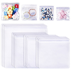 Прозрачный 20 шт 4 стили ПВХ антиокислительные пакеты с застежкой-молнией, прозрачные антикоррозийные упаковочные мешочки для хранения ювелирных изделий, квадратный, прозрачные, 12~15.1x12~15x0.03 см, односторонняя толщина: 4.9 мил(0.125мм), 5 шт / стиль