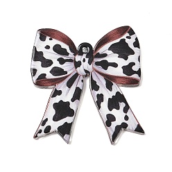 Черный Печатные акриловые подвески, бантом, чёрные, 39x35.5x2.5 мм, отверстие : 1.6 мм