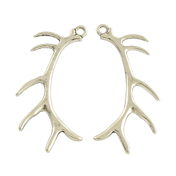 Античное Серебро Тибетский сплав стиля большие кулоны, без кадмия и без свинца, античное серебро, 65x34x3 мм, отверстие : 3 мм