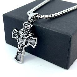Нержавеющая Сталь Цвет Древнегреческий крест из нержавеющей стали, подвеска на цепочке, простой мужской символ святого отца.