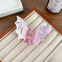 Pink Акриловые заколки для волос в виде летучей мыши на Хэллоуин, аксессуары для волос для женщин и девочек, розовые, 85x55 мм