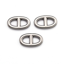 Нержавеющая Сталь Цвет Не тускнеет 304 подвески-соединители из нержавеющей стали, подвески из темно-синей сетки, морские сетчатые подвески, овальные, цвет нержавеющей стали, 17.5x11x2.5 мм, 6x7 мм внутренним диаметром