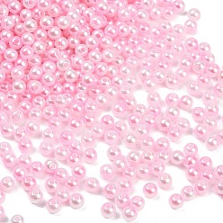 Pink Абс имитация жемчужные бусины, круглые, два тона, розовые, 6 мм, отверстие : 1.8 мм, Около 5000 шт / 500 г