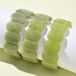 Лимонный Кварц Браслеты из натуральных бусин лимонного кварца для женщин и мужчин, овальные, 1 дюйм (2.4 см), внутренний диаметр: 2-1/2 дюйм (6.45 см)