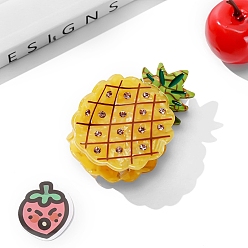 Желтый Заколки для волос в форме когтей из ацетата целлюлозы, аксессуары для волос для женщин и девочек, ананас, желтые, 77x50x47 мм