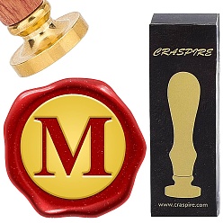 Letter M Латунная восковая печать с деревянной ручкой, для diy scrapbooking, Буква М, 25 мм