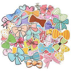 Mixed Color 4 Sets PVC Plastic Decorative Sticker Labels, Bowkont Shape, Mixed Color, 33~59.5x30.5~67.5x0.2mm, 50pcs/set