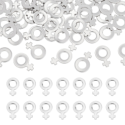 Нержавеющая Сталь Цвет 60 шт. 201 подвески из нержавеющей стали, женский пол знак, цвет нержавеющей стали, 11x7.5x0.6 мм, отверстие : 4 мм