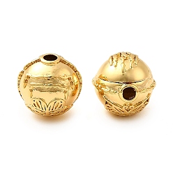 Настоящее золото 18K Латунные бусины, круглые, без никеля , реальный 18 k позолоченный, 9.5 мм, отверстие : 1.8 мм