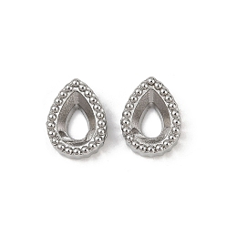 Teardrop 304 Кабошон из нержавеющей стали со стразами, полированный, цвет нержавеющей стали, слеза, пригодный для стразов 5.5x4 мм, 8.5x6.5x2.5 мм, отверстие : 0.8 мм