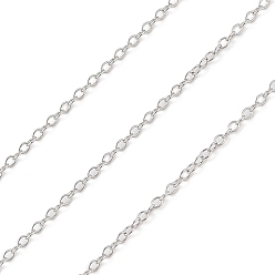 Платина Антикоррозийное покрытие родием 925 цепи из стерлингового серебра, пайки, платина, 1.5x1.2x0.2 мм