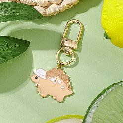 Белый Навахо Подвеска в виде динозавра из сплава эмали, Поворотные застежки-брелки для украшения сумок, навахо белый, 58 мм