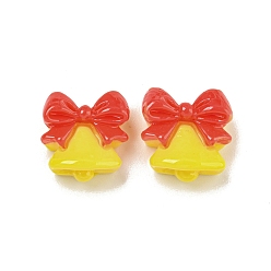 Christmas Bell Рождественская тема, непрозрачная смола, декодированные кабошоны, Рождественский колокольчик, 14.5x13.5x7 мм