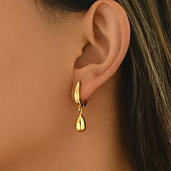 Teardrop 201 серьги-гвоздики в стиле ретро из нержавеющей стали, золотые, слеза, 33x8 мм