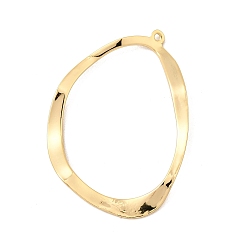 Настоящее золото 18K Латунные подвески, без никеля , овальные, полый, реальный 18 k позолоченный, 39x28x1 мм, отверстие : 1.2 мм