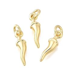 Настоящее золото 18K Латунные подвески, горячие прелести перец, стойки покрытие, прочное покрытие, без кадмия и без свинца, с целью перехода в кольце, реальный 18 k позолоченный, 13x4x2.5 мм, отверстие : 1.8 мм