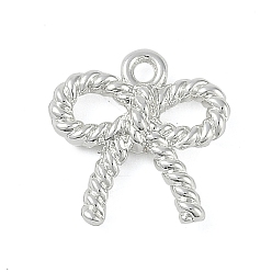 Серебро Стойки подвески обшивки сплава, без свинца и без кадмия, бантом прелести, серебряные, 13x12.5x3 мм, отверстие : 1.4 мм