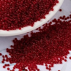(RR141) Transparent Ruby Miyuki runde Rocailles Perlen, japanische Rocailles, (rr 141) transparenter Rubin, 15/0, 1.5 mm, Bohrung: 0.7 mm, ca. 5555 Stk. / Flasche, 10 g / Flasche