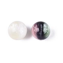 Pink Прозрачные смоляные УФ-реактивные шарики, бусины, меняющие цвет, круглые, розовые, 15.5~16 мм, отверстие : 2 мм