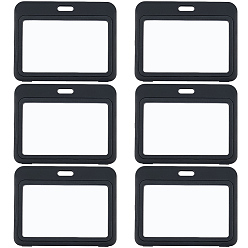 Черный 6шт. акриловые держатели для именных карточек, прямоугольные, чёрные, 80x102x5.5 мм, отверстие : 5x15.5 мм