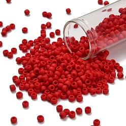 (45AF) Opaque Frost Cherry Тохо 6/0 круглые бусины, японский бисер, (45 af) непрозрачная морозная вишня, 4 мм, отверстие : 1.5 мм, Около 840 шт / 50 г