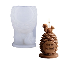 Squirrel Силиконовые формы для свечей своими руками, для изготовления свечей, белые, белка, 62x60x99 мм, внутренний диаметр: 45x48 мм