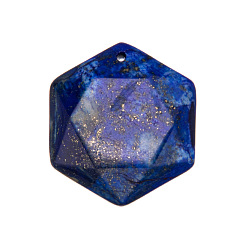 Ляпис-Лазурь Природный лазурит подвески, шестиугольник, 25x28x10 мм